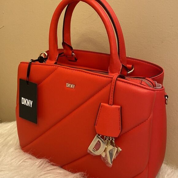 NWT DKNY Paige Md Satchel Crossbody Bag - Red - Valentine's Day - Picture 7 of 16
